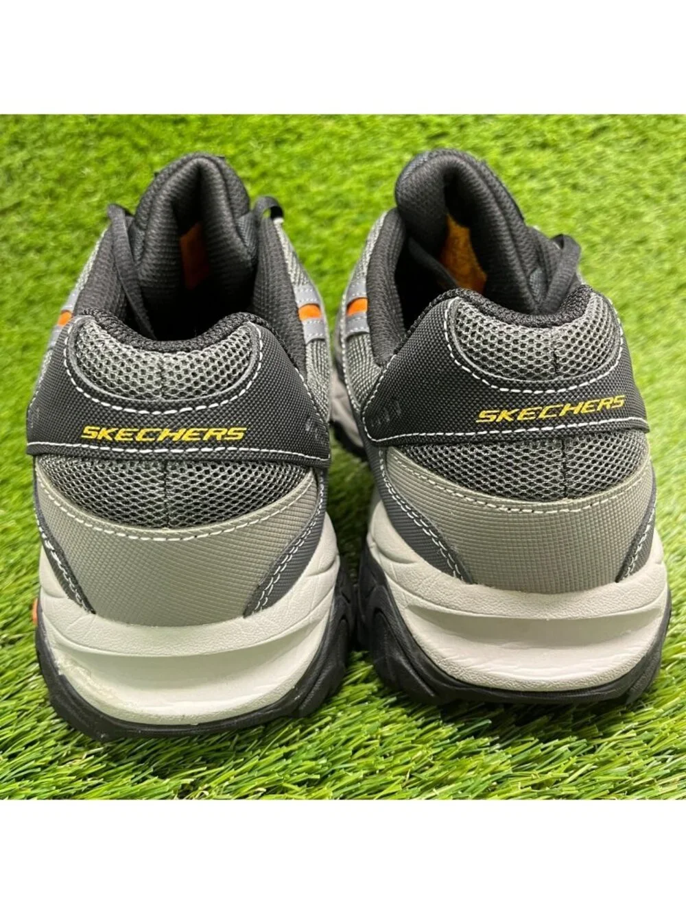 Skechers Cankton Mens Size 11.5 Charcoal Gray Black Steel Toe Safety Work Shoes